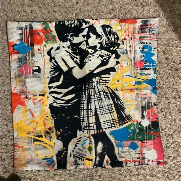 Black white Boy & girl Colorful Graffiti Pillow Covers Square Pillow Case - Picture 1 of 7